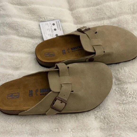 New Birkenstock Boston Taupe suede clog sandal - Picture 8 of 8
